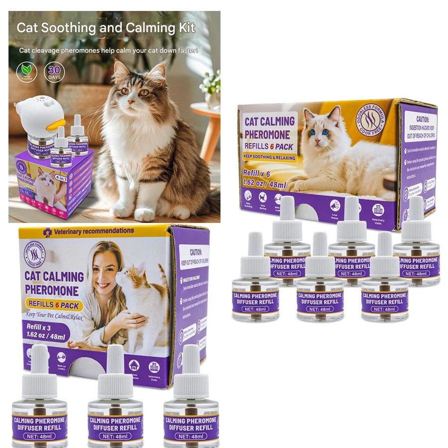 Cat and Dog Pheromone Diffusion 4-in-1 Pet Set Electric Heating Pheromone Odorless Pheromone Relieves Pet Emotional Stress