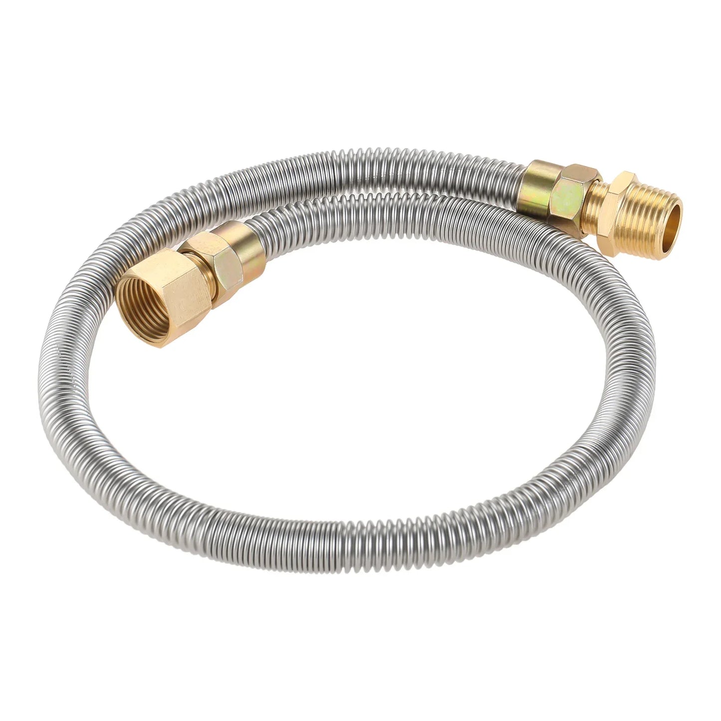 1pc Propane Fire Pit Corrugated Hose Tube Stainless Steel 24" Corrugated Pipe +Adapters 1/2" NPT Male/Female Strove 3/8" Connect