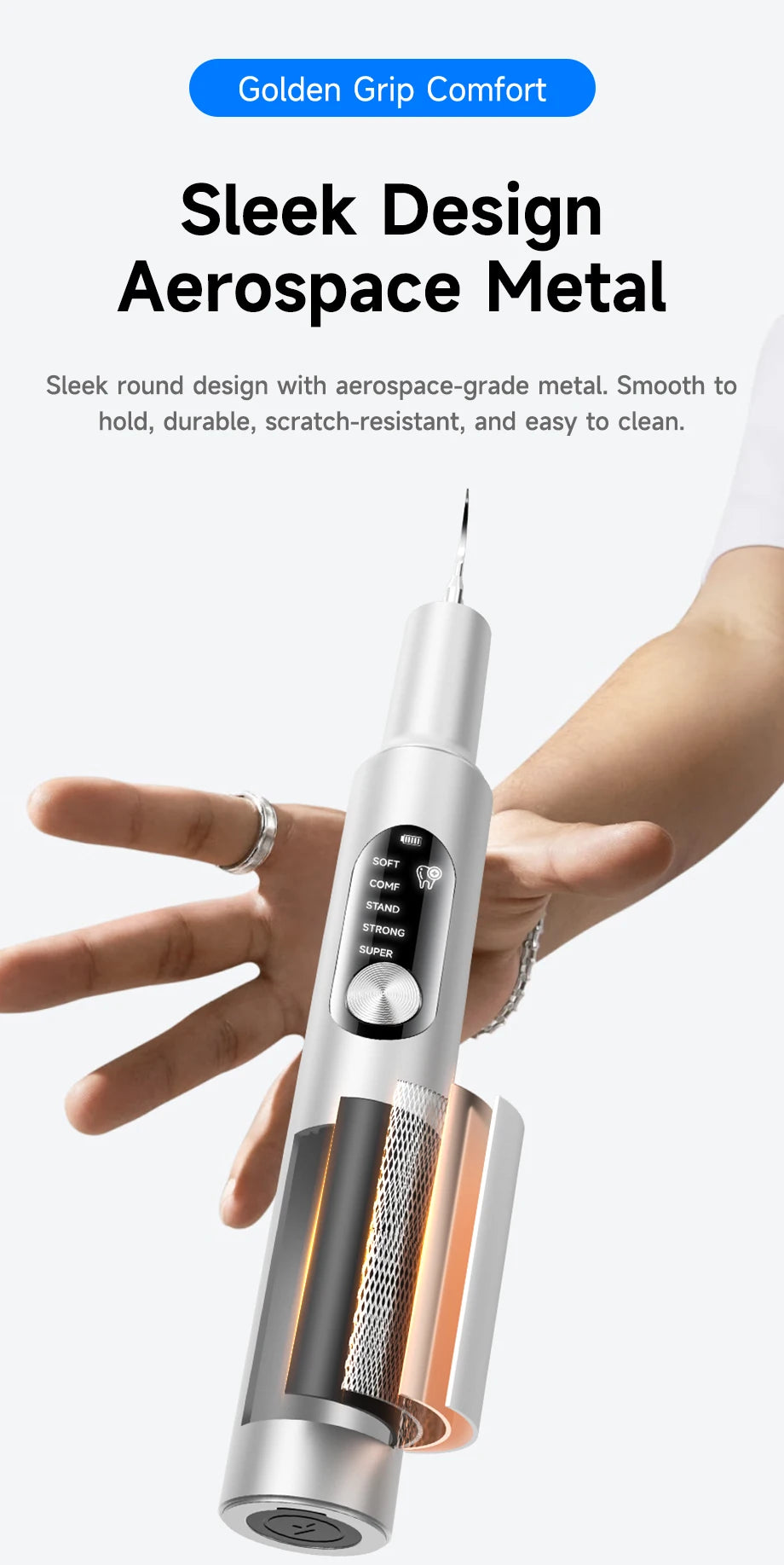 Electric Ultrasonic Dental Scaler 5 Smart Modes T11 Dental Tarter Calculus Cleaning Plaque Tooth Stains Remover Teeth Whitening