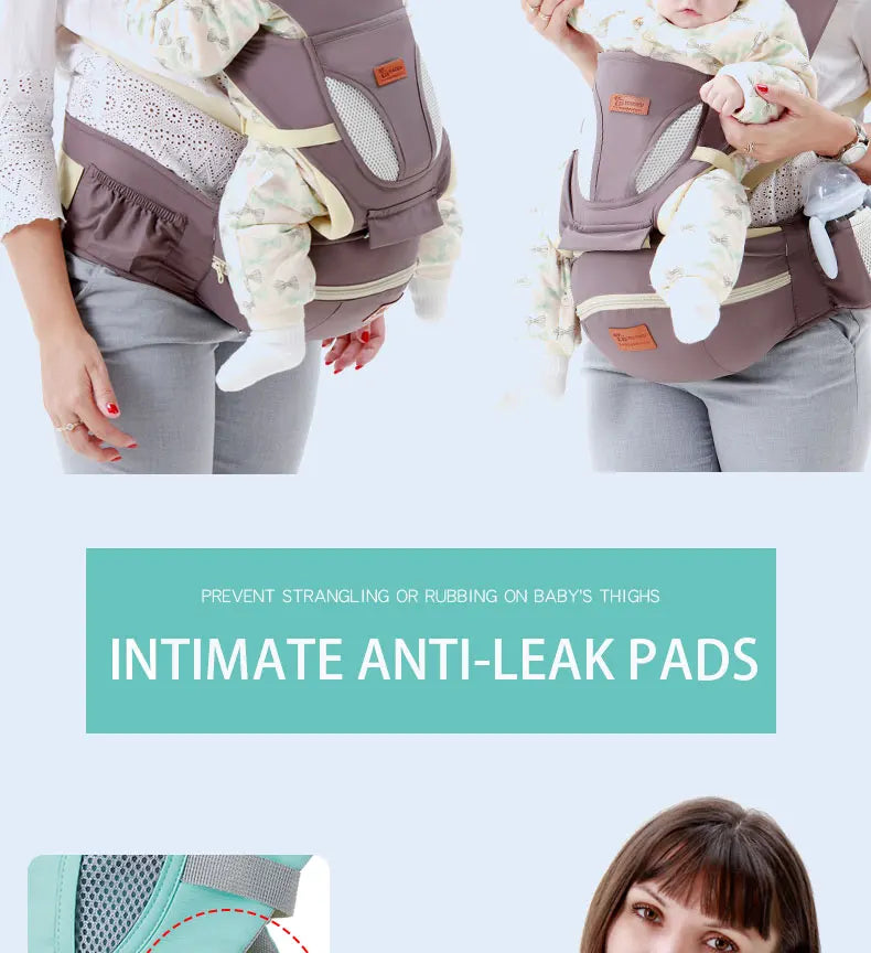 Ergonomic Baby Carrier 0-48M Baby Hipseat Carrier Front Facing Ergonomic Kangaroo Baby Wrap Sling for Baby Travel