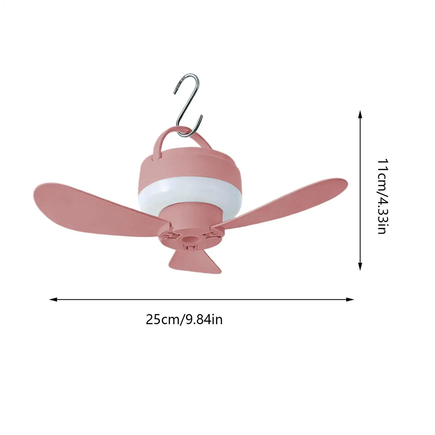 Ceiling Fan With LED Light and Remote Control USB Charging Household Outdoor Camping Tent Student Dormitory Bed Small Fan