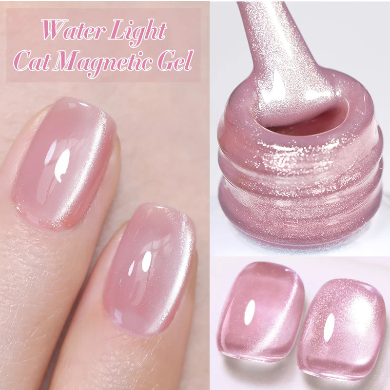 BORN PRETTY 6Pcs/Set 10ml Water Light Cat Magnetic Gel Nail Polish Aurora Spar Glitter Glass Soak Off UV LED Nail Varnish