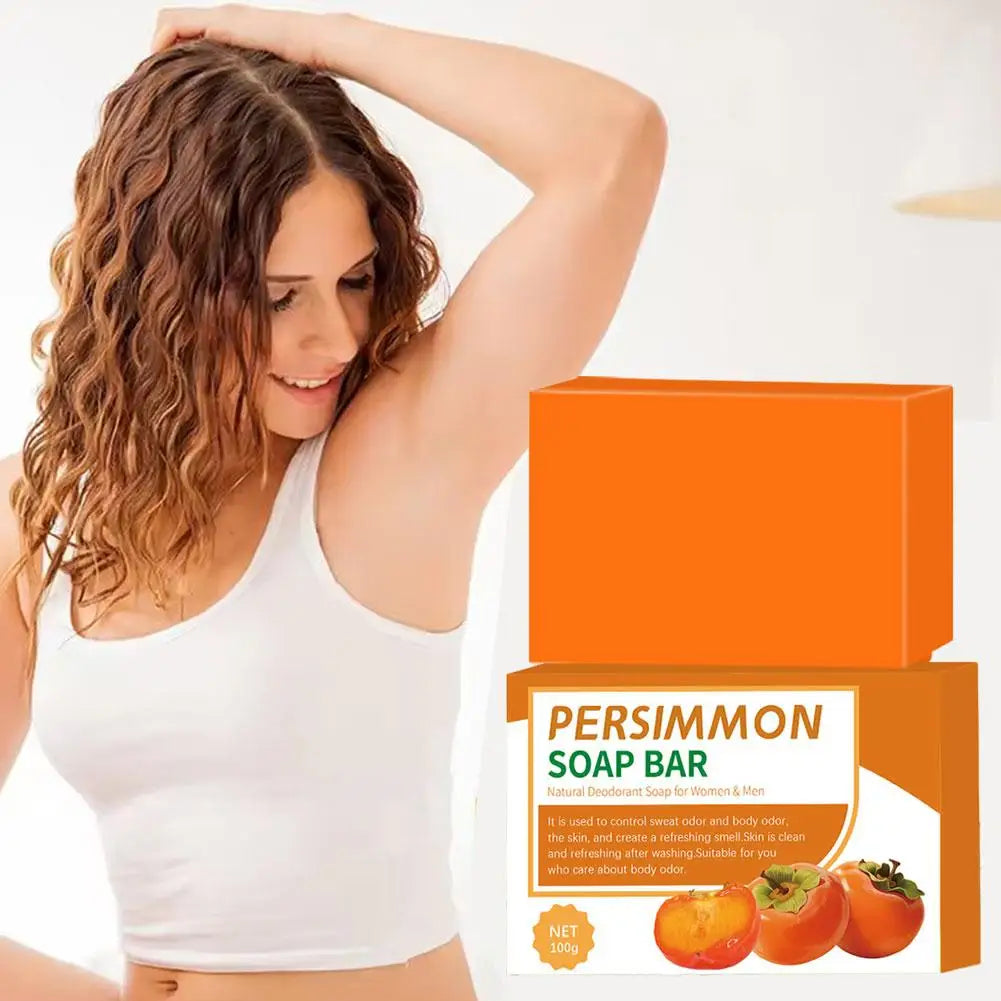 Handmade Persimmon Soap 100g  Essential Oil Deep Cleaning Body Soap Fragrance for Hygienic Cleanliness