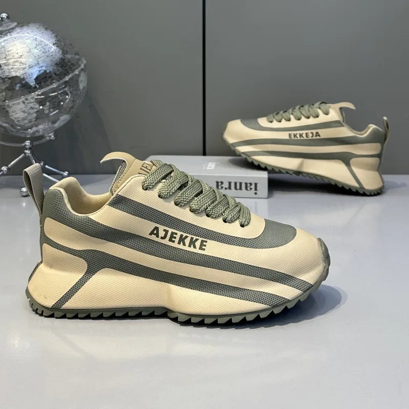 Chunky Sneakers Men Designer Cover Bottom Board Shoes Fashion Casual Leather Fabric Breathable Increased Internal Platform Shoes