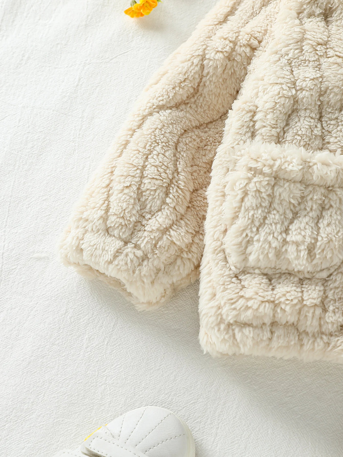 2025 New Casual Autumn /Winter Boys/Girls Long Sleeve Solid Warm Plush Sets For 1-3Y Zip-Up Coat Outfits Clothing Suit