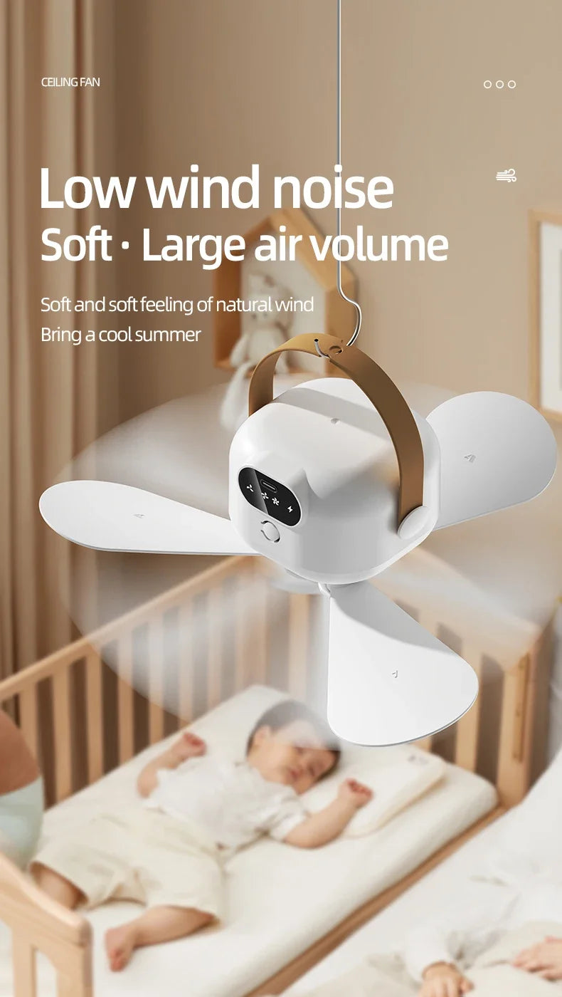 Ceiling Fan Portable Camping Tent Ceiling Canopy Fan 8000mah Rechargeable Wireless Fan Air Circulators with Remote Control Light