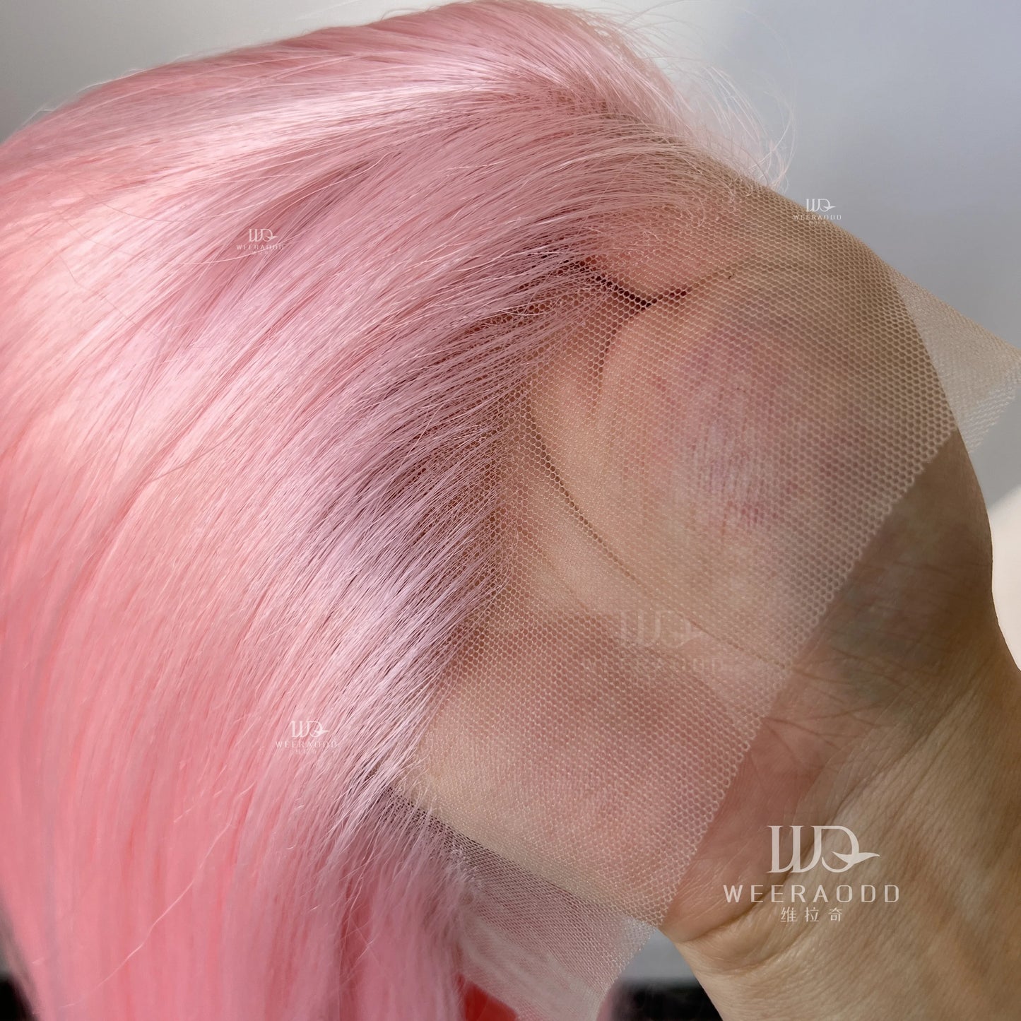 Pastel Pink Straight Synthetic Lace Wig Long Silk Straight Wig Frontal Lace Wigs for Women Cosplay Ready to Wear Light Pink Wig