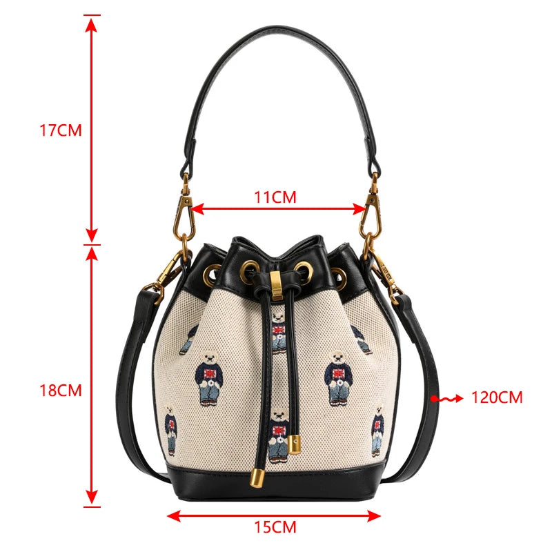 2026 Women's Large Capacity Crossbody Bag Fashion Spring Shoulder Bag Cartoon Bucket Bag Handheld Women's Bag Bags for Woman