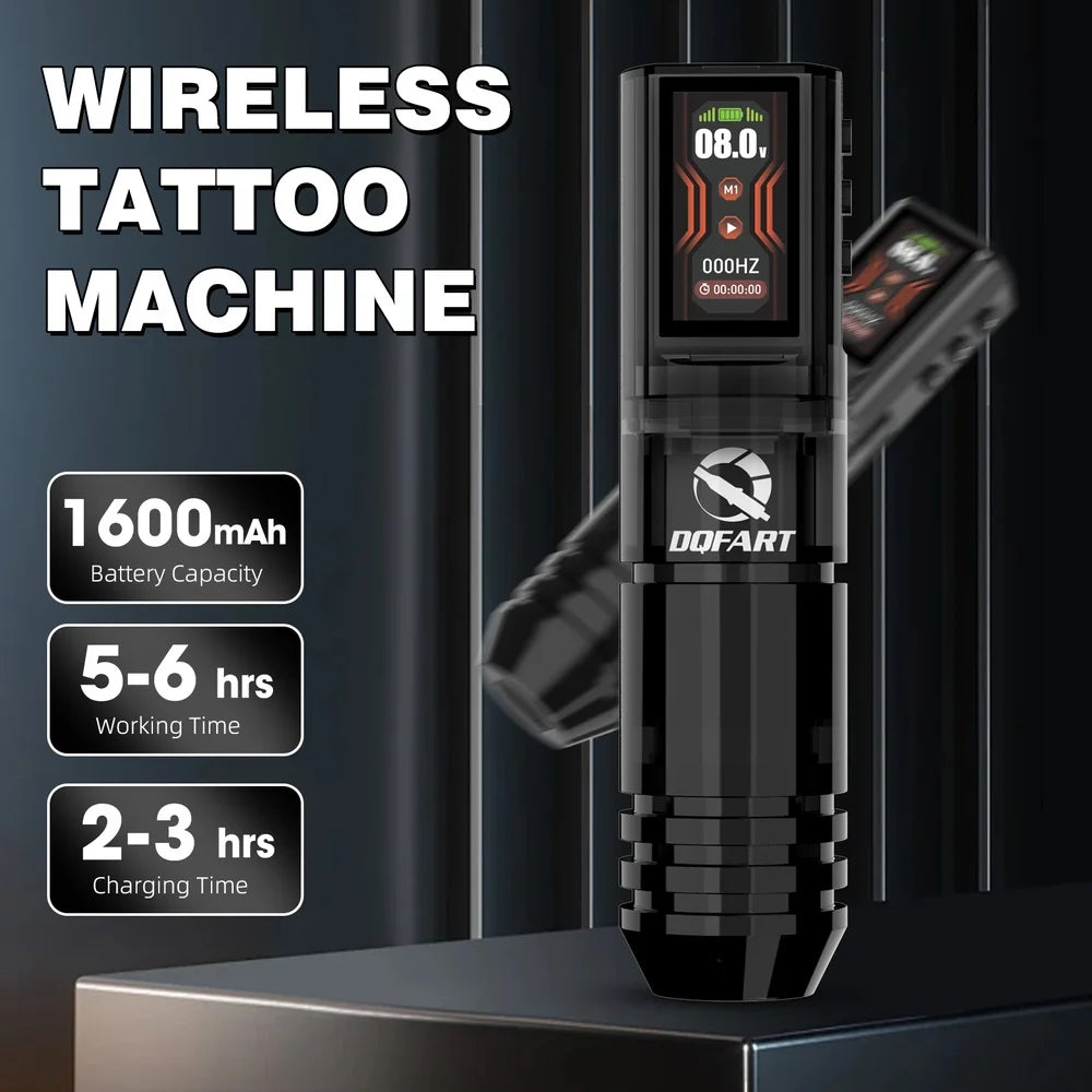 DQFART Hot Poseidon Wireless Tattoo Machine Pen 3Styles 6Colors 1600mAh Safe Professional Artists Creative Designs Beginner