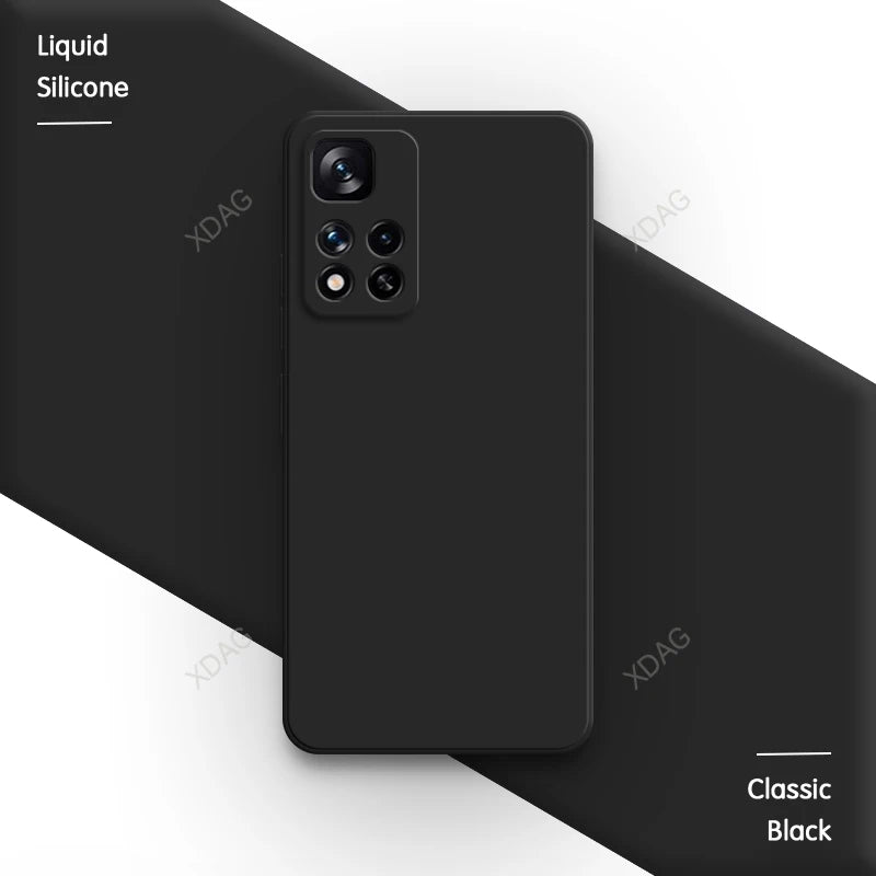 Funda Liquid Silicone Phone Case for Xiaomi Redmi Note11 Note 11 11E 11T Pro Plus 11Pro 11TPro Pro+ 11S 11SE 5G Soft Plain Cover