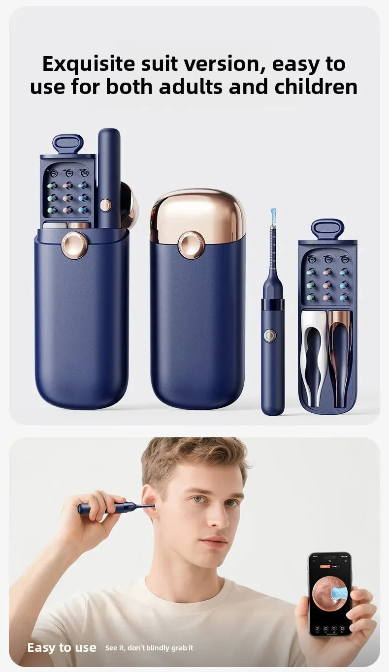 Smart Visual Ear Wax Cleaner with HD Camera Endoscope Wireless WiFi Ear Cleaning Tool for Home Use Ear Wax Remover