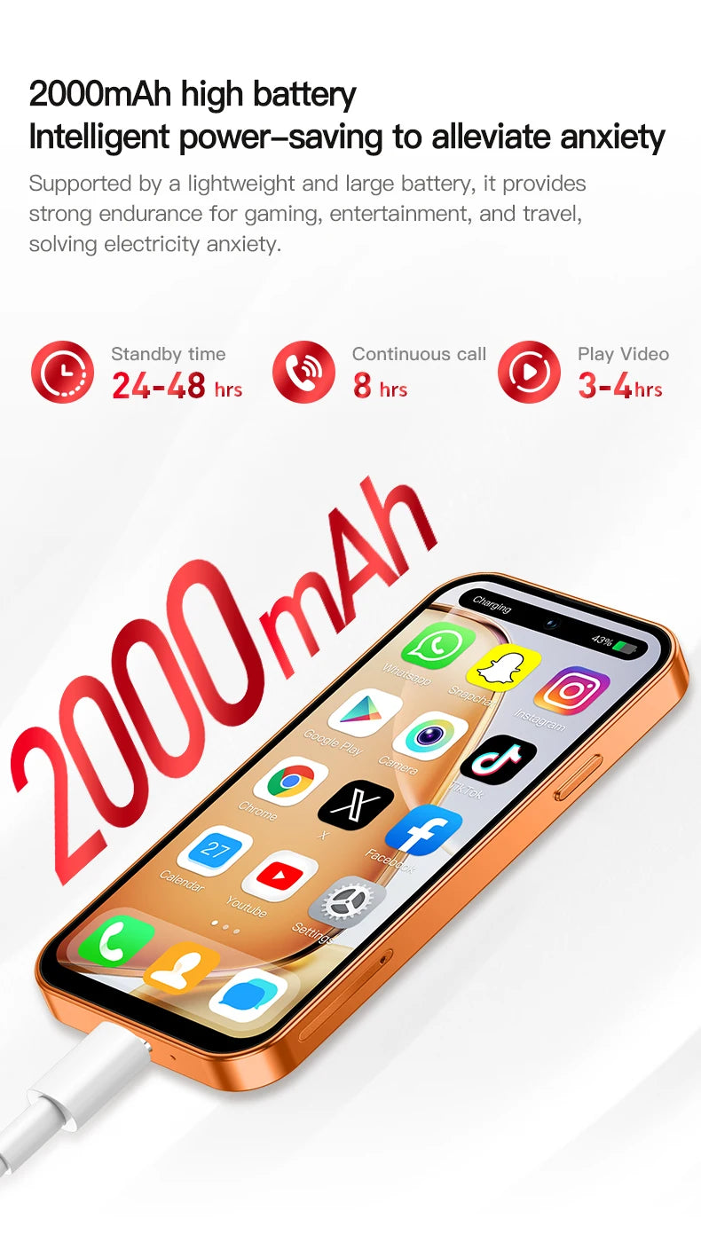 ONEMYTH 2026 new A18 Pro mini smartphone, 2GB RAM 16GB ROM, 4G network, 4.0-inch portable small Android phone