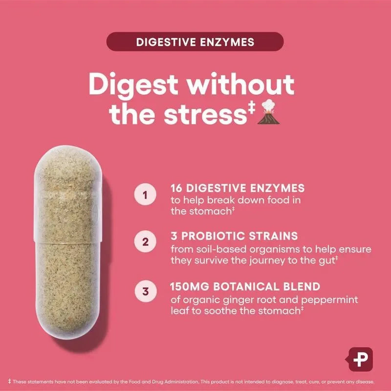 Digestive Enzymes - Gut Health, Multi Enzymes, Organic Prebiotics & Probiotics for Digestive Health