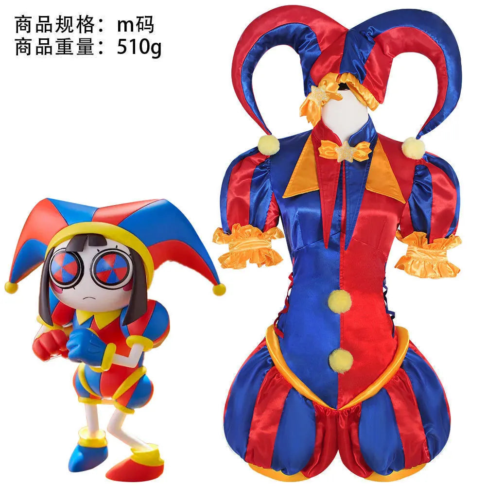 Halloween Carnival Party Outfit Pomni Cosplay Costumes Clown Uniform Anime The Amazing Digital Circus Role Play