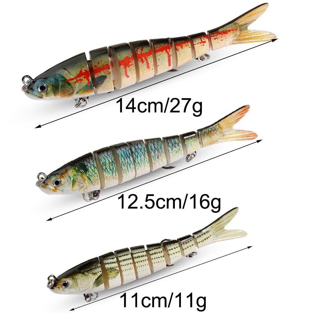 Swimbait 11g 16g 27g Joint Bait Slow Sinking Bionic Fish Swimming Pesca Bass Treble Hook Carp Fishing Tackle 8 Segment Hard Lure