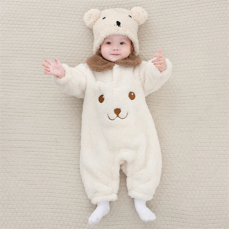 Newborn Baby Bodysuit New Autumn Winter Infant Jacket for Boy Flannel Onesies for Girls Soft Bebe Romper Baby Clothes 0-12 Month