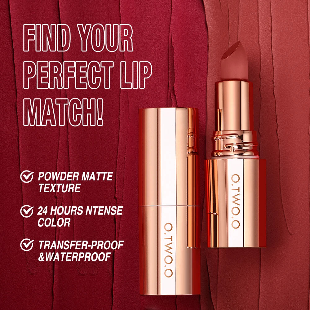 O.TWO.O Lipstick Lip Tint Matte Long Lasting Waterproof Velvet Not Fading Sexy Non-stick Cup Lip Glaze Makeup Cosmetics