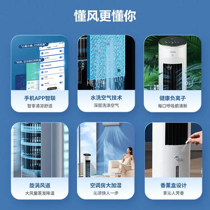 Smart Remote-Controlled Tower Fan: Home Cooling Fan & Evaporative Air Cooler