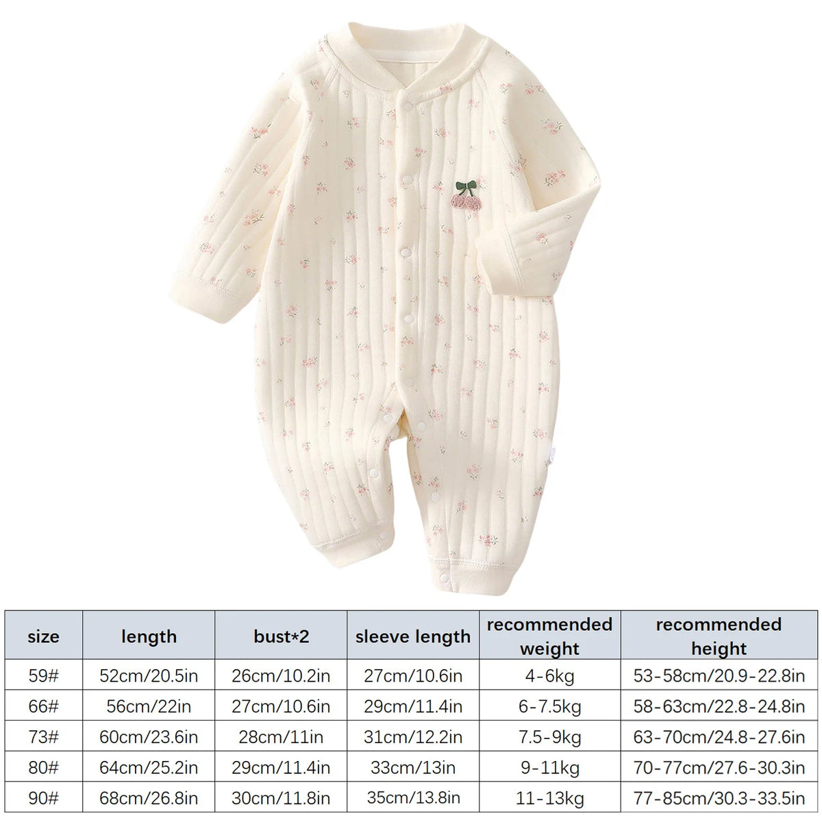 Autumn Winter Baby Jumpsuit Thicken Cotton One-piece Suit Newborn Romper Crawling Clothes 0-2Year Infant Warm Outerwear Bodysuit
