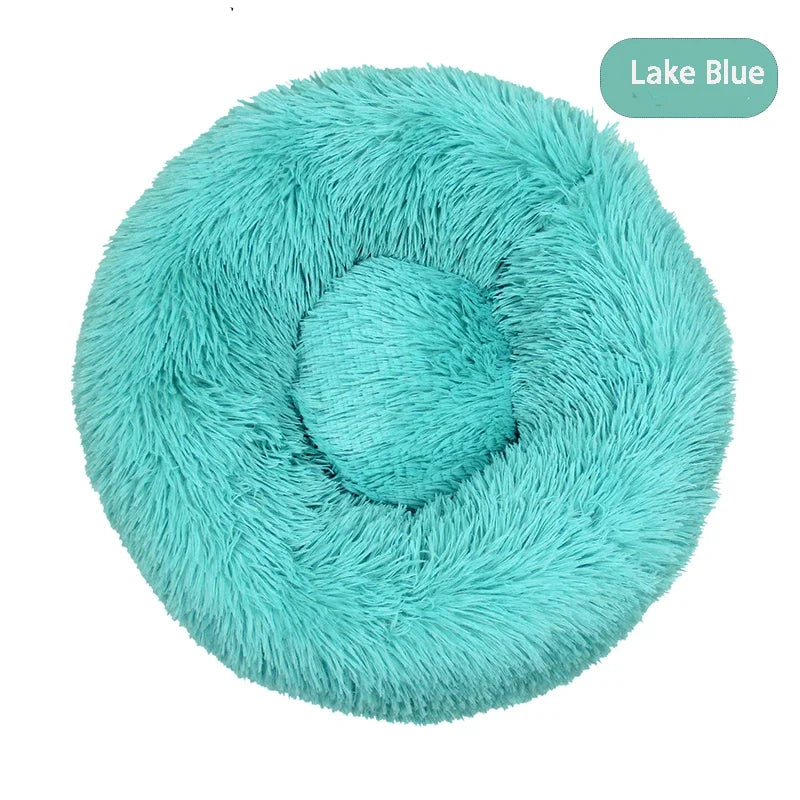 Round Dog Bed Long Plush Pet Kennel Washable Cat House Soft Cotton Mats Sofa For Small Large Dog Chihuahua Dog Basket Pet Bed