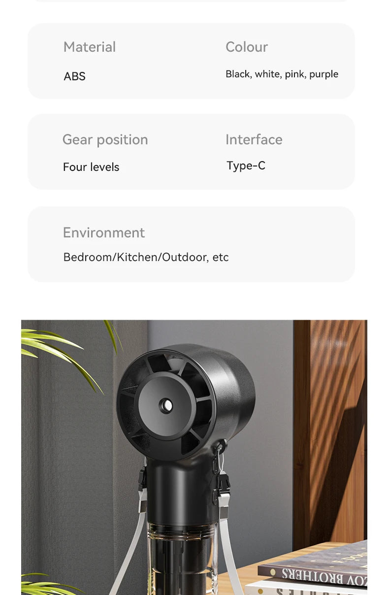 HOMEFISH Handheld Misting Fan Portable Mister Fan  Rechargeable Spray Water Mist Fans Mini Cooling Mister Fans with 4 Speed Wind