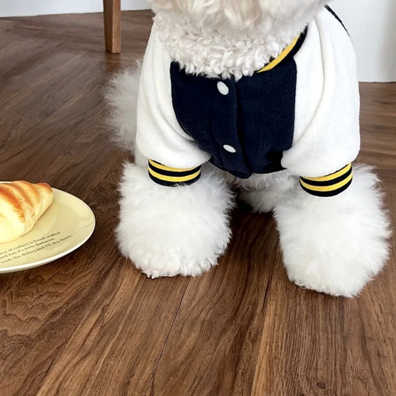 Warm Fleece Dog Baseball Jacket New York 1988 Winter Pet Coat for Small Dogs Poodle Chihuahua Yorkie Fashion Puppy Sweatshir