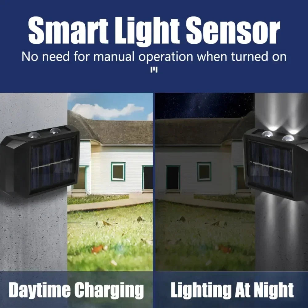 4/6/8 LED Solar Double-headed High Brightness Wall Lights Garden Lights Door Sign Wall Lights Outdoor Waterproof Wall Decor Led