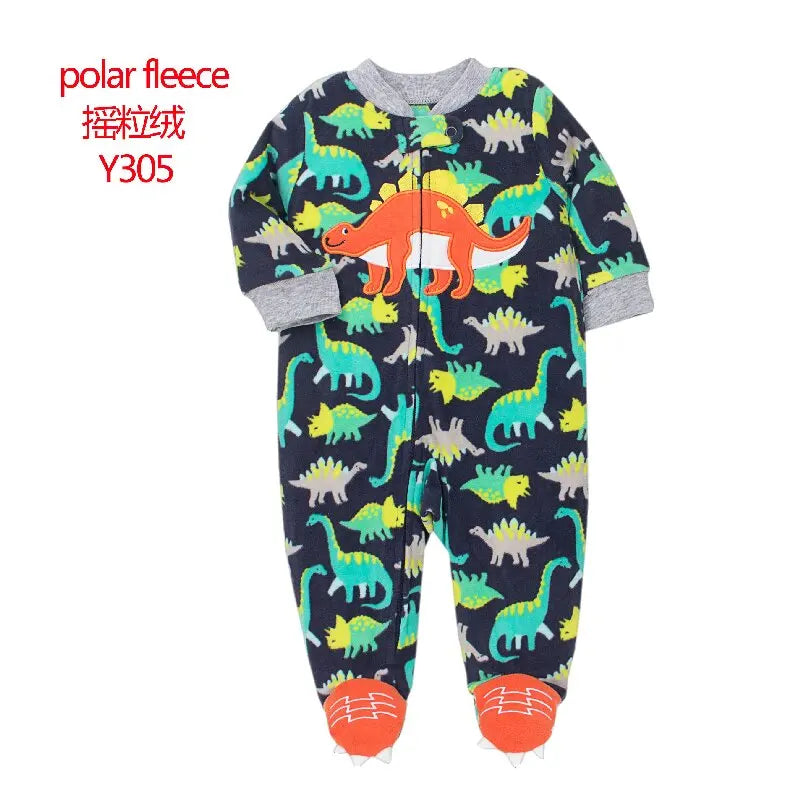 New Hot Polar Fleece Pajamas Baby Winter Romper Cover All Jumpsuits Newborn Boys Clothing Little Girl Fall Clothes Toddler 0-12M