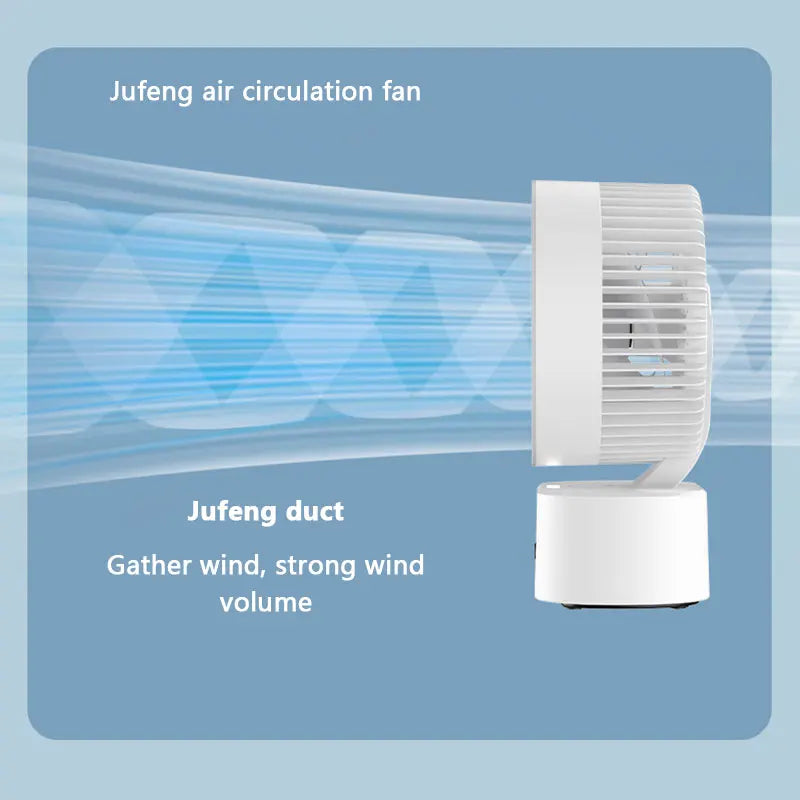 Portable Air Circulation Fan Smart Voice Remote Control USB Rechargeable Desktop Wall-Hanging Shaking Head Fan with Nightlight