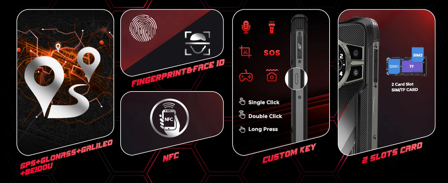 CUBOT KingKong 9,Android 14,24GB+512GB/1TB,10600mAh/33W,100MP+24MP Night Vision,6.58''FHD+1.35"Mini Screen,4G Dual SIM/NFC/IP68