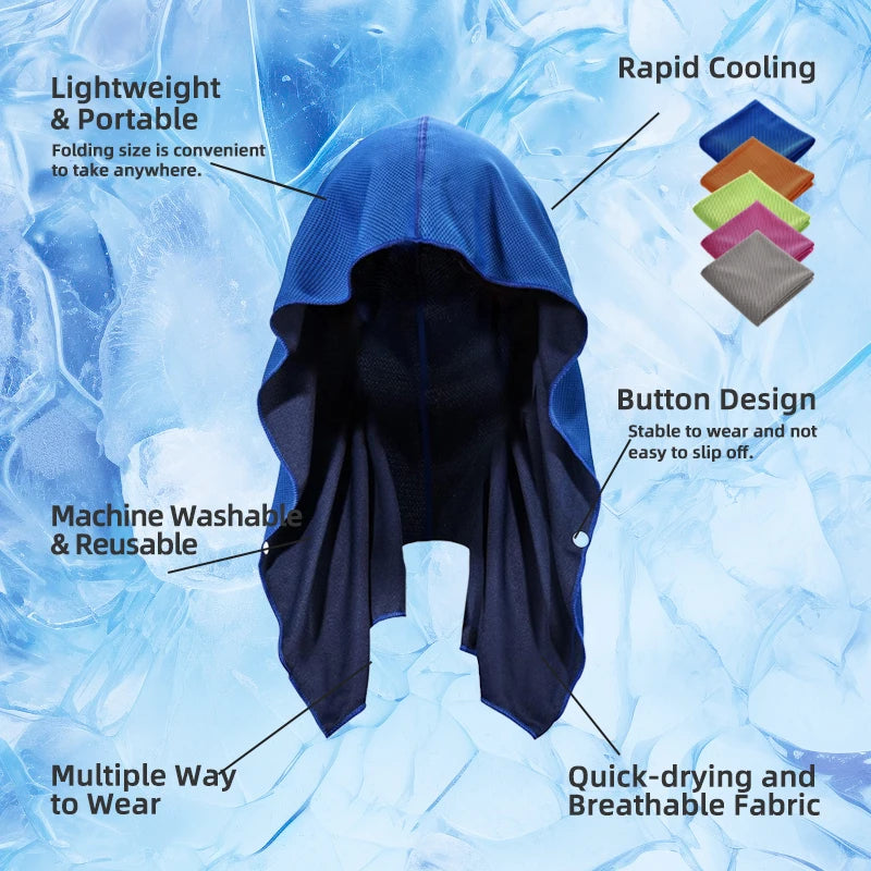 Cooling Hooded Towel, Evaporative Cooling Technology, Immediately Cools When Wet, Very Suitable For Fitness, Gym, Outdoor Sports