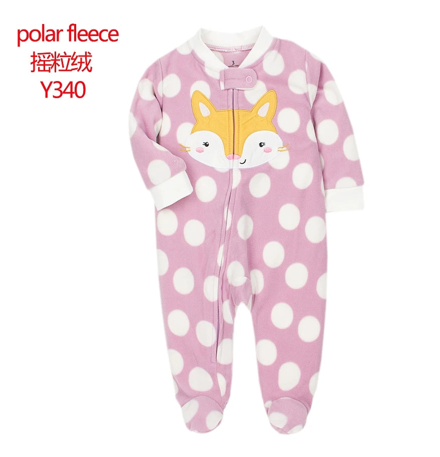 New Hot Polar Fleece Pajamas Baby Winter Romper Cover All Jumpsuits Newborn Boys Clothing Little Girl Fall Clothes Toddler 0-12M