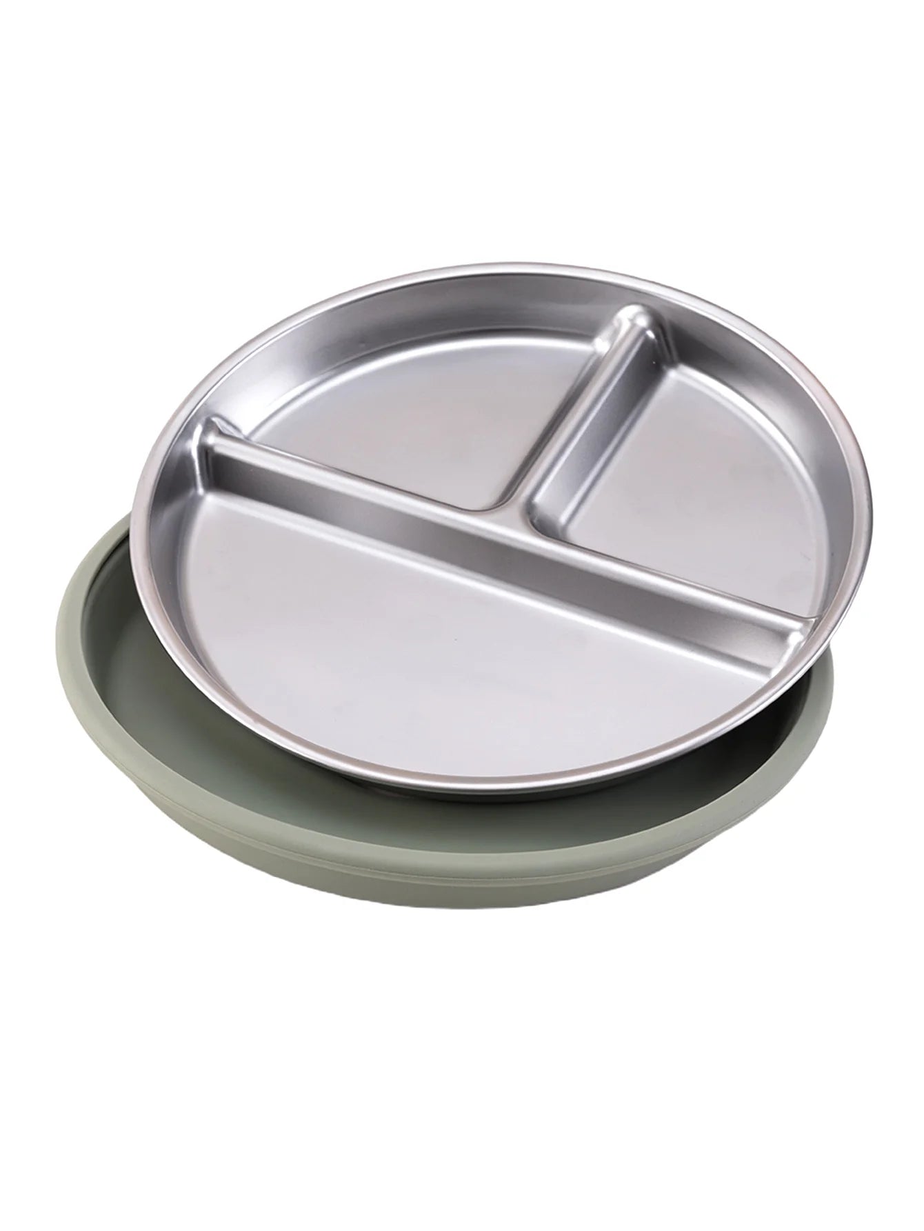 1PCS Stainless Steel Plate Detachable Suction Feeding Bowl For Baby  BPA Free Silicone Dishes Tableware Baby Newborn Items