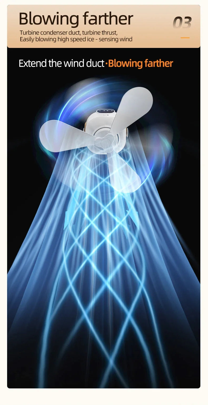 Ceiling Fan Portable Camping Tent Ceiling Canopy Fan 8000mah Rechargeable Wireless Fan Air Circulators with Remote Control Light
