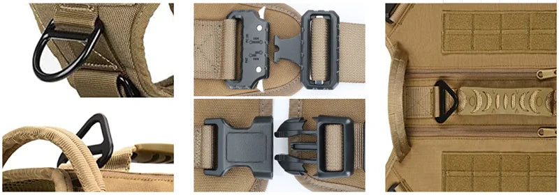 Tactical Dog Harness, Adjustable No-Pull Handle Service Vest Heavy Duty Pet Large Breed,  Dog Vest for Training Hunting Walking