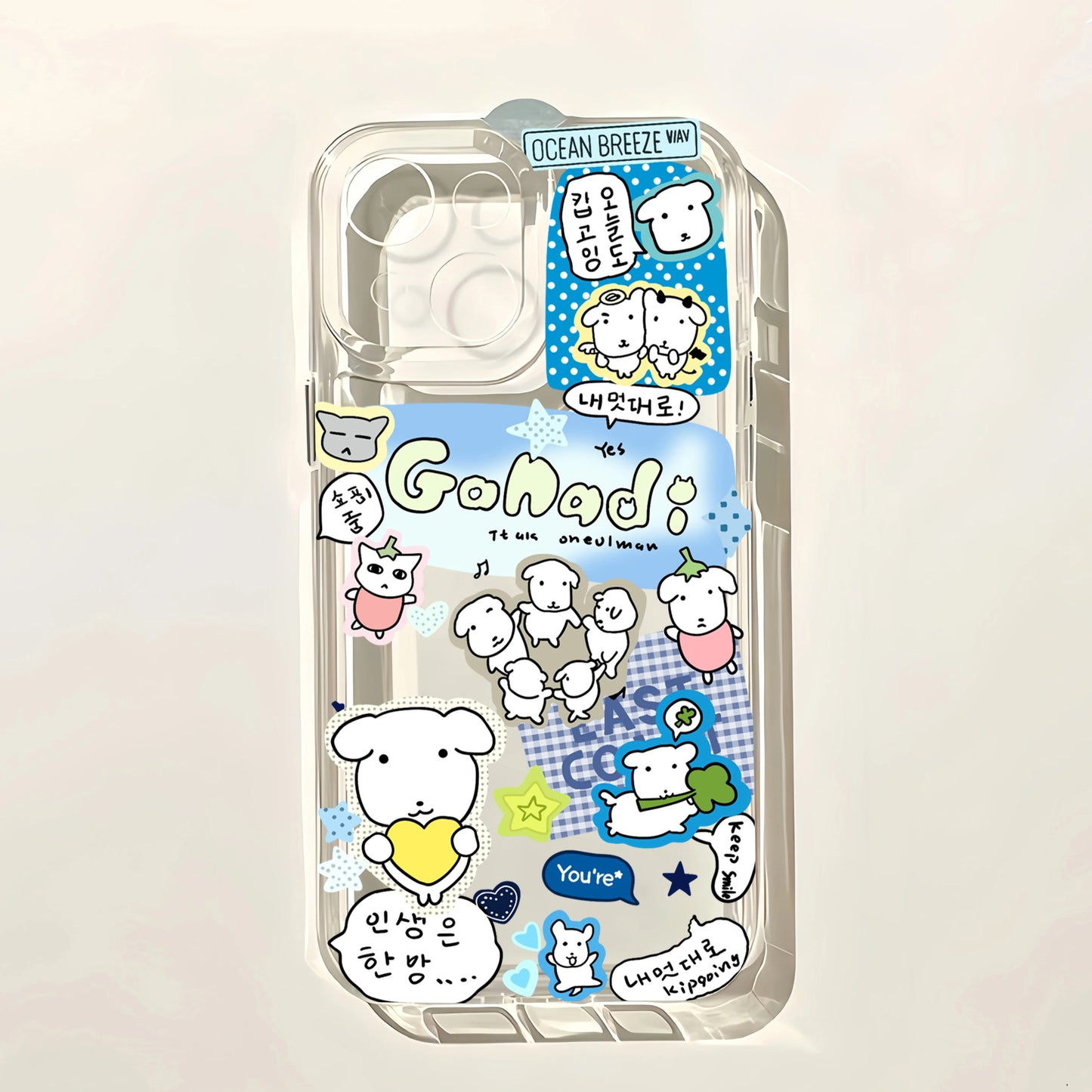 Cute Ganadi Puppy Phone Case For iPhone 17e 17 16 16e 15 14 13 12 11 Mini Pro Max X XR XSMax 7 8 Air Plus Transparent Back Cover