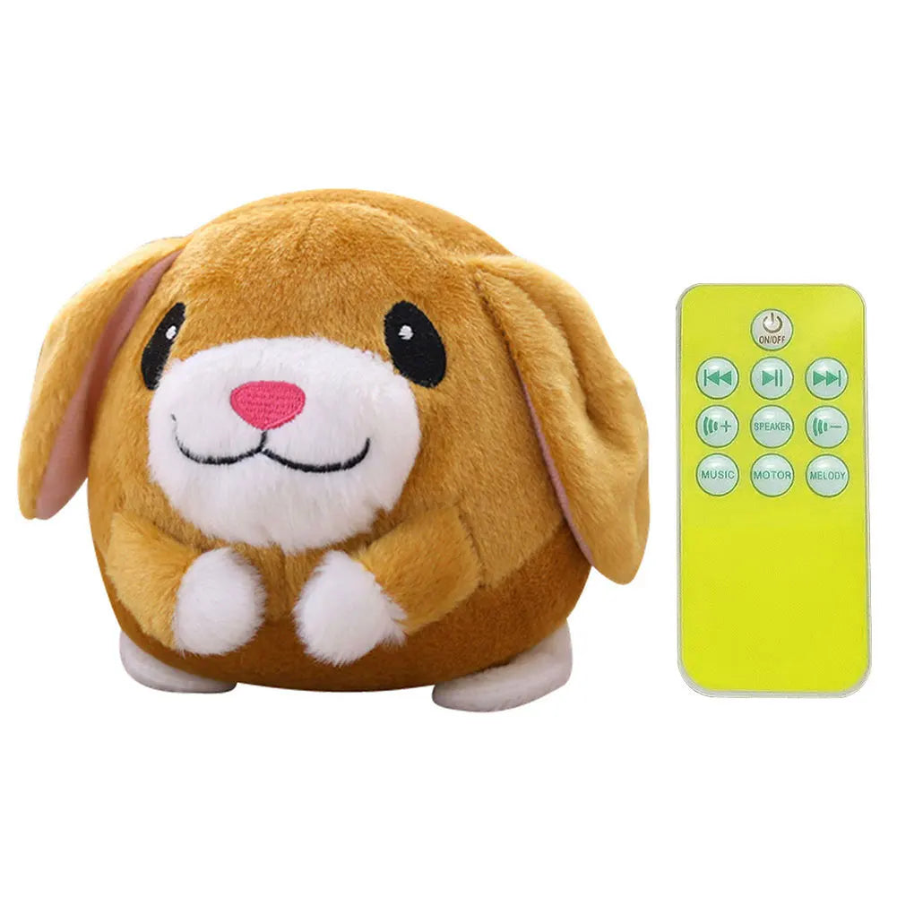 Cartoon Pig Active Moving Pet Plush Toy USB Rechargeable Talking Moving Dog Ball Toy Pet Bouncing Balls for Dogs Cats