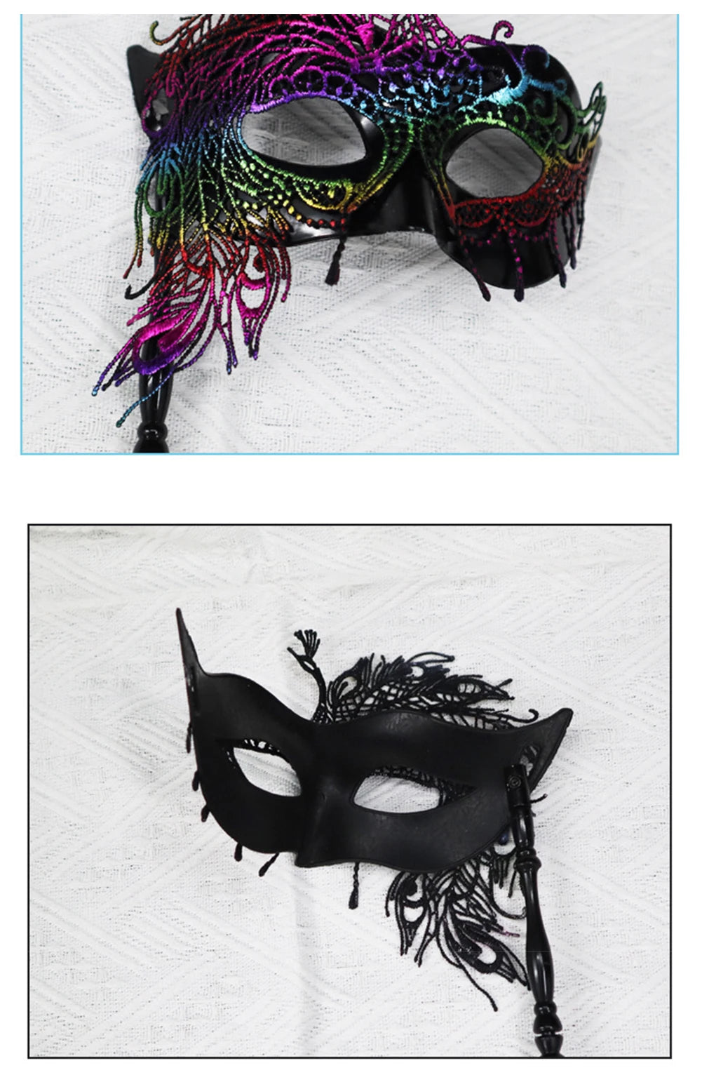Halloween Costume Masks For Women Plastic Halloween Party Accessories For Women Masquerade Ball Masks With Stick For Masquerade