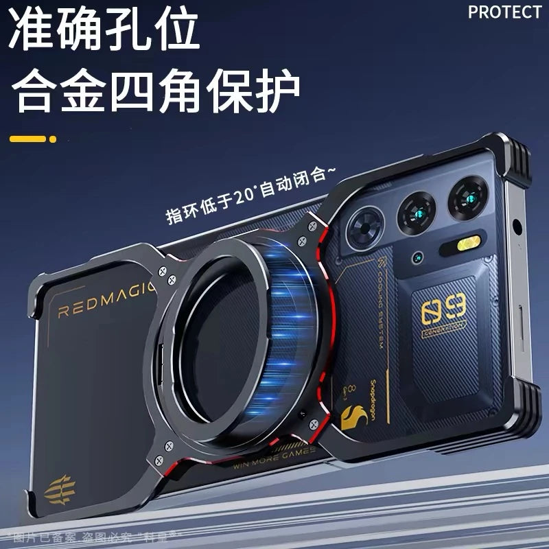 Magnetic Case For Nubia Redmagic 10 Pro Plus 9S 10s Red Magic 9 Pro+ 5G Aluminium Alloy Metal Borderless Bracket Cooling Cover