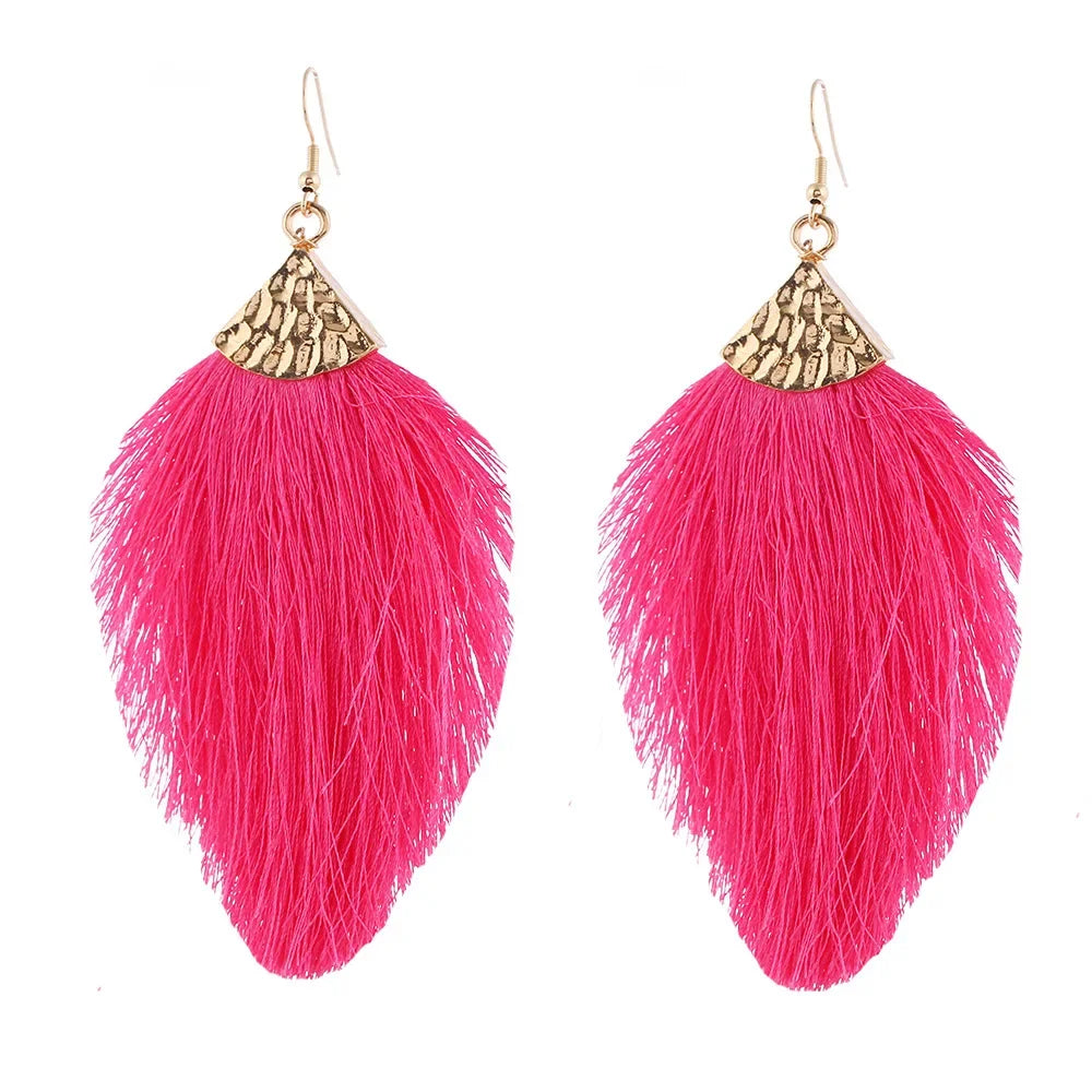 Bohemian Pink Geometric Earrings Women Summer Vacation Fashion Jewelry Classic Pendant