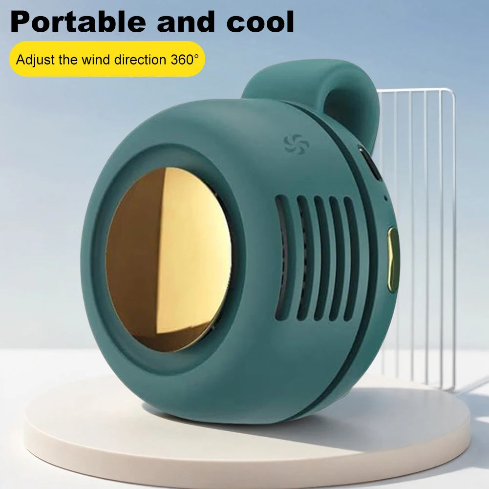 Waist-Mounted Bladeless Fan USB-C Rechargeable Portable Handheld Fan 360°Adjustable Outdoor Bladeless Fan for Outdoor Sports