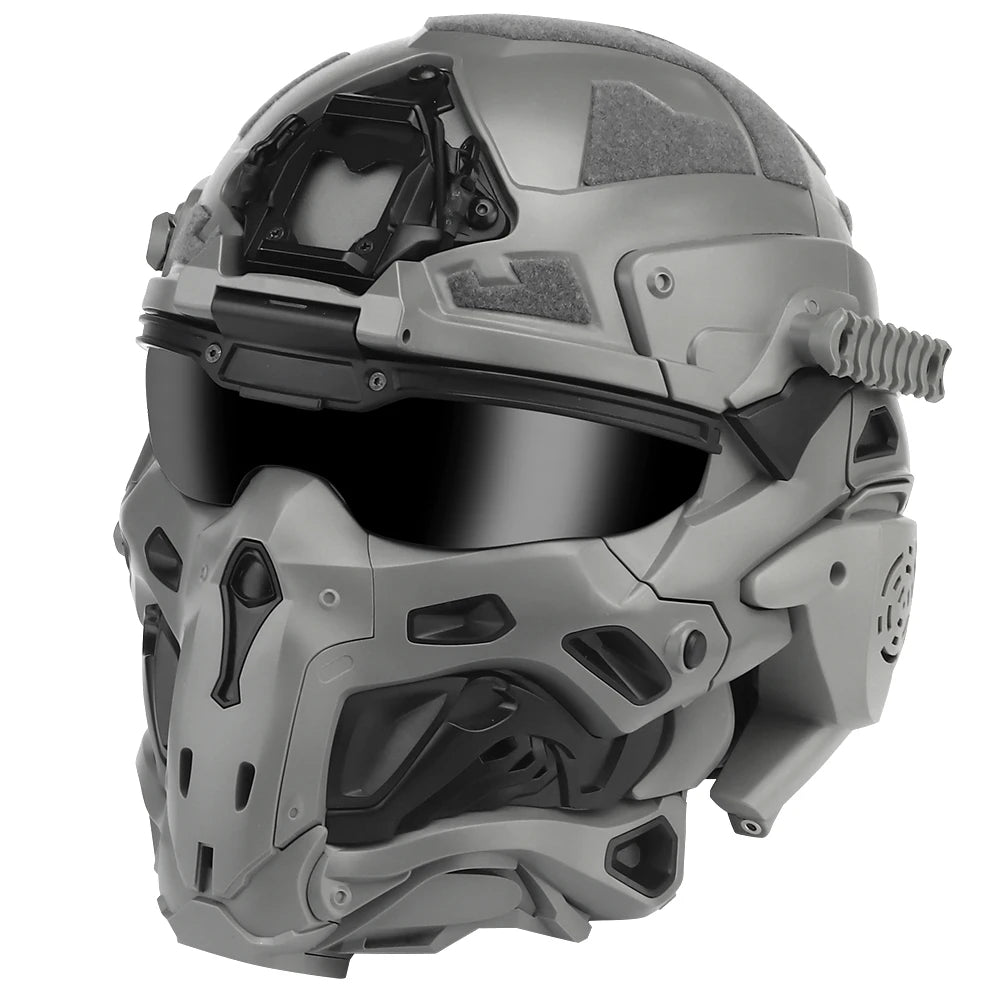 Militar Helmet FAST Helmet Built-in Communication Headset Anti-fog Fan W-Ronin Assault Helmet Detachable Mask Replacement Lens