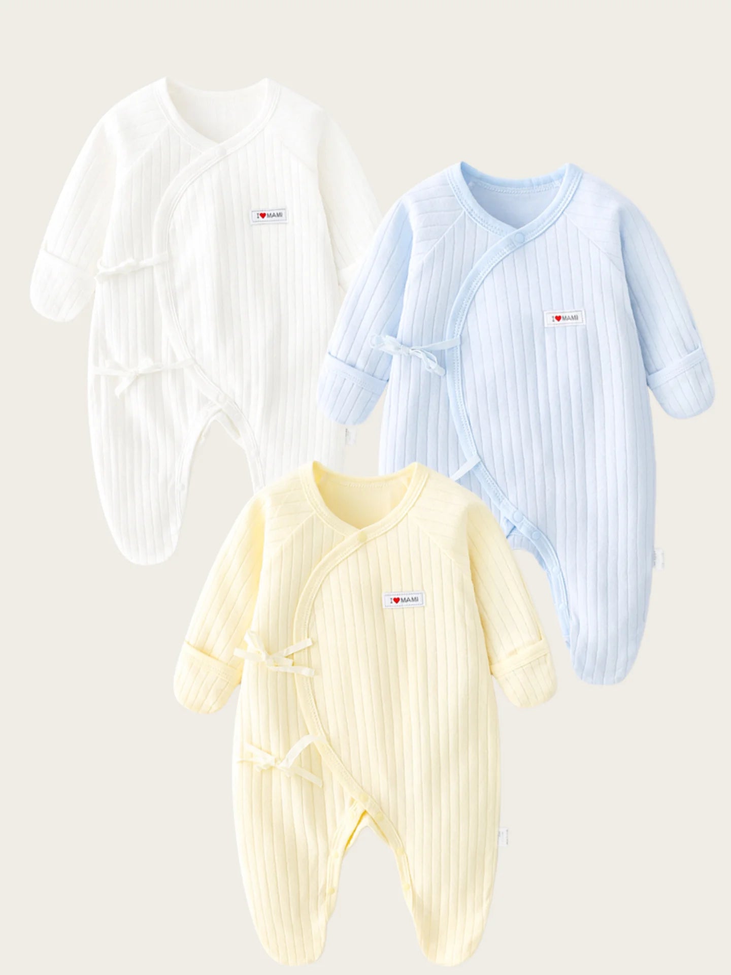Somenie Baby Long Sleeve Onesie 100% Cotton  Unisex Newborn Cute Bear Head Embroidery Romper Gift For Boys Girls Baby 1-3-6-9M