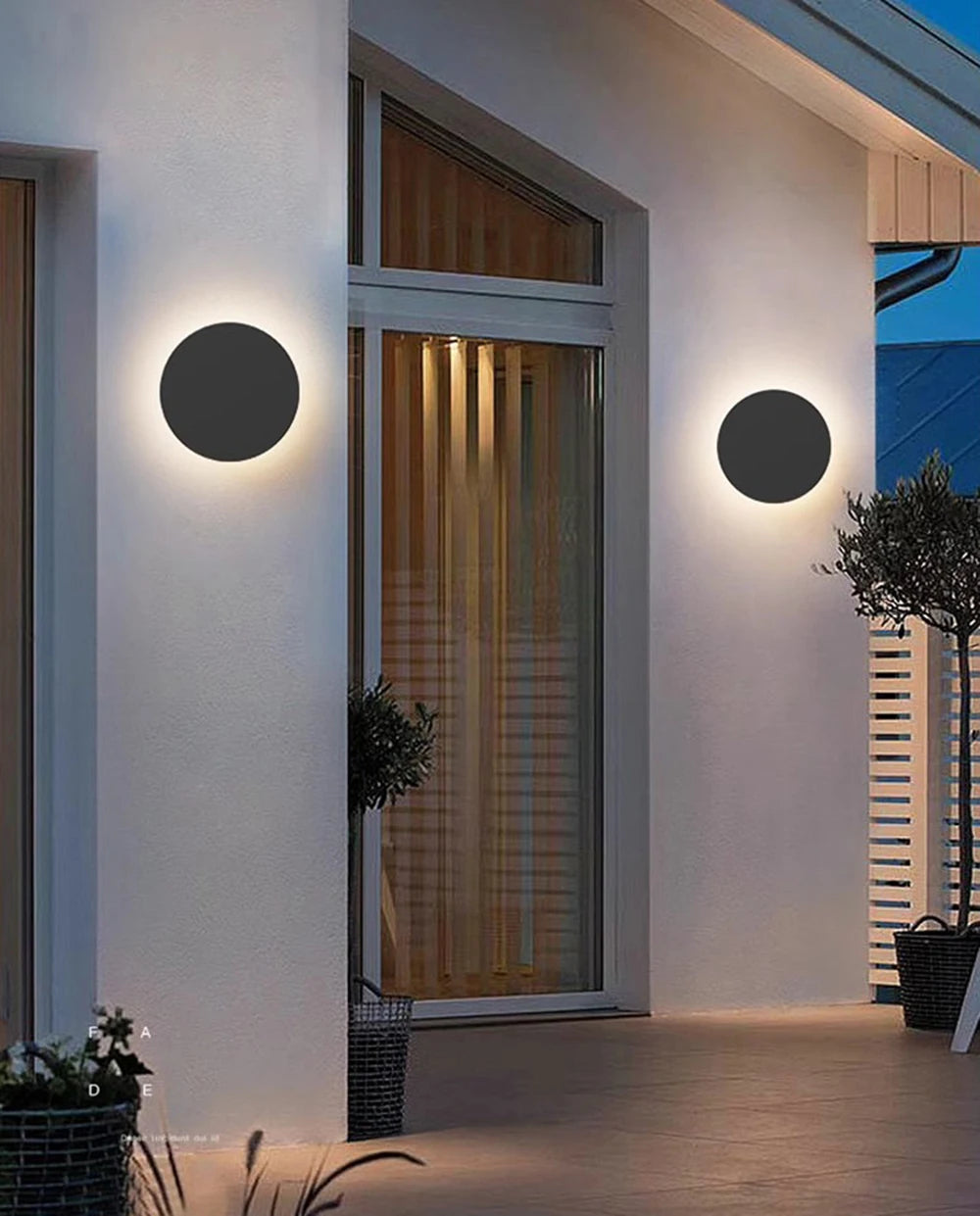 Outdoor Waterproof Wall Lamps Round Aluminum Wall Light Porch Courtyard Lamp Exterior Wall Sconce Waterproof Lighting