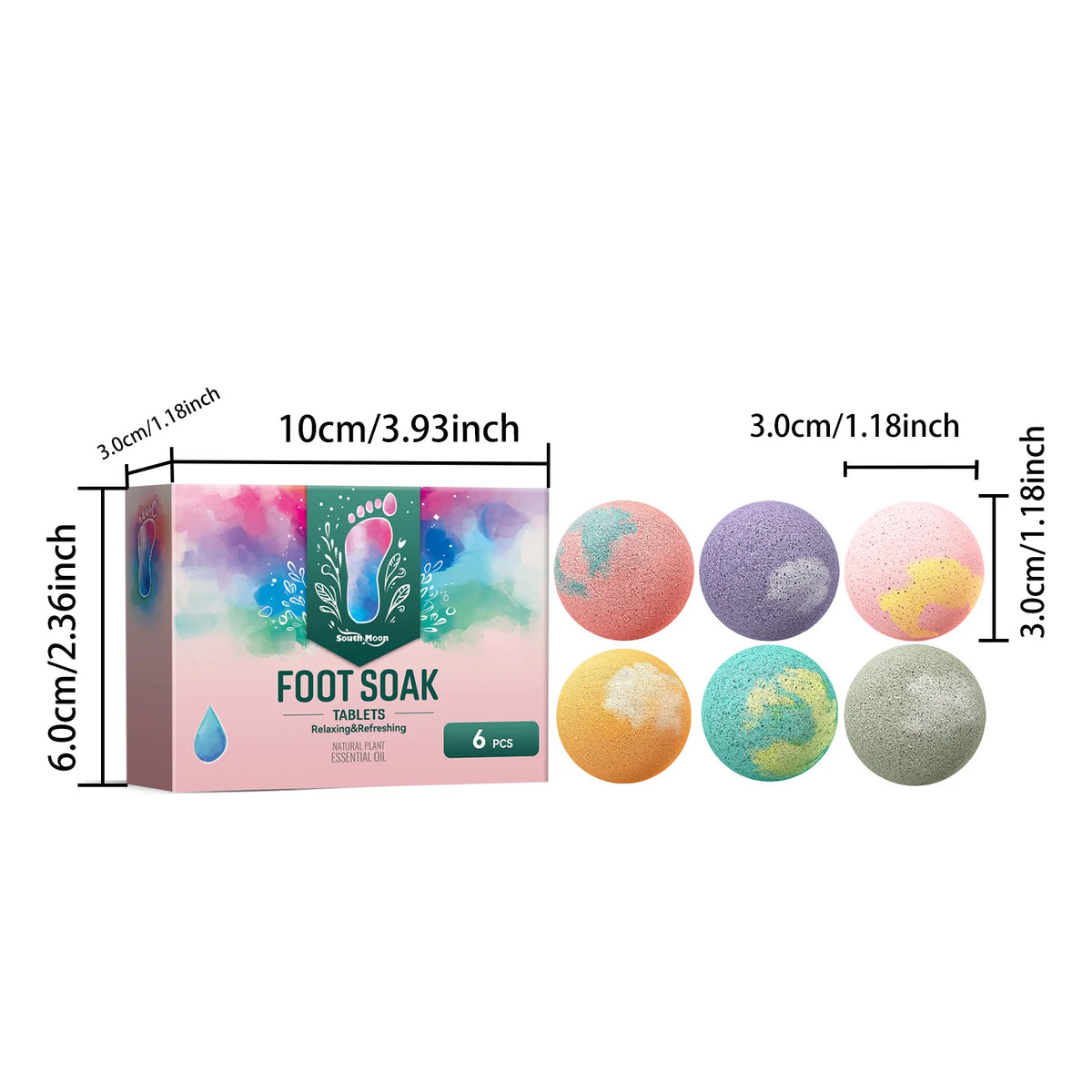 South Moon Foot Soak Tablet Relieve Fatigue Warmth Foot Soaking Promote Circulation Soften Cuticle Herbal Extract Feet Bath Ball
