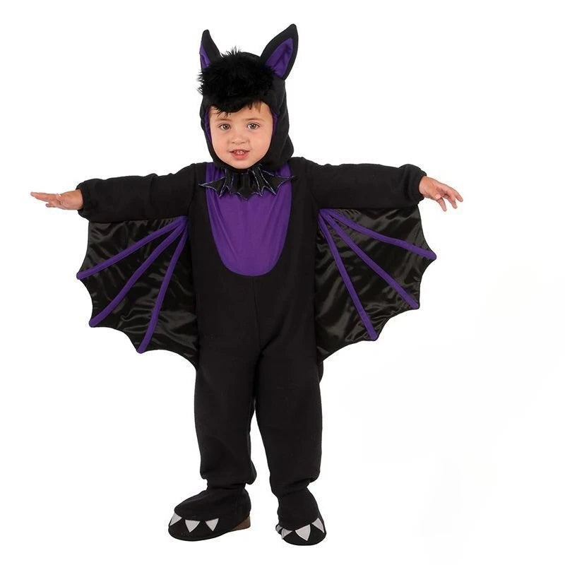 2025 New Halloween Children's Cute Cartoon Devil Bat Cloak Stage Performance Costume