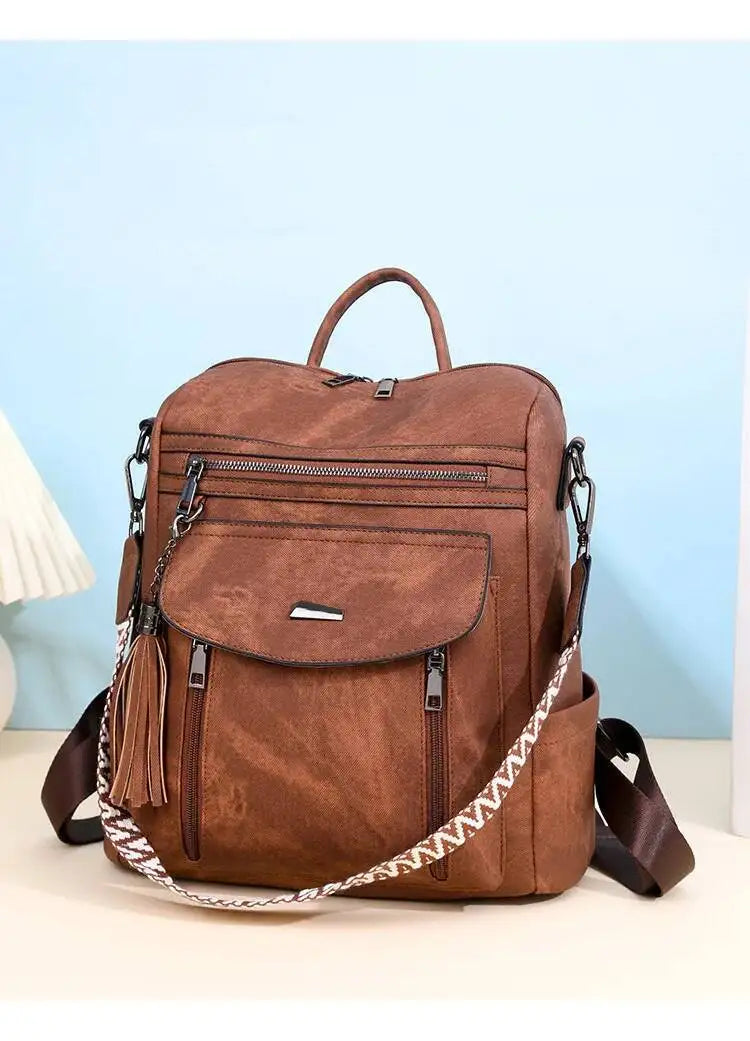 Hot Sale Luxury Women's Backpack Multifunctional Layers Double Shoulder Bags Luxury Good Quality  Spring Trend PU Women's Bag