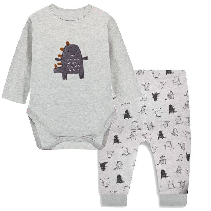 2pcs Per Set Baby Girls Boys Clothes Set Long Sleeve Rompers And Pants Clothing Sets Cartoon Cotton Infant Toddler Clothes