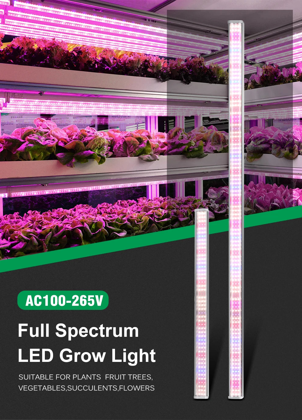 SunLight Tube LED Plant Grow Light Full Spectrum Hydroponic Vegetable Fill Light Greenhouse Greenhouse Cultivation Light