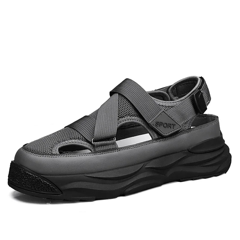 2025 NEW Height Platform Street Male Shoes Non-slip Thick Soled Sports Slides Light Outdoor Hiking Shoes Summer Men's Sandals